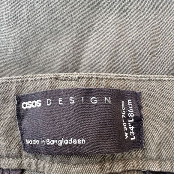 ASOS green straight leg trousers size 10 casual minimalist monochrome chinos - Picture 4 of 4